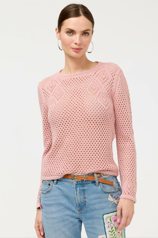 THE METALLIC DIAMOND KNIT PULLOVER