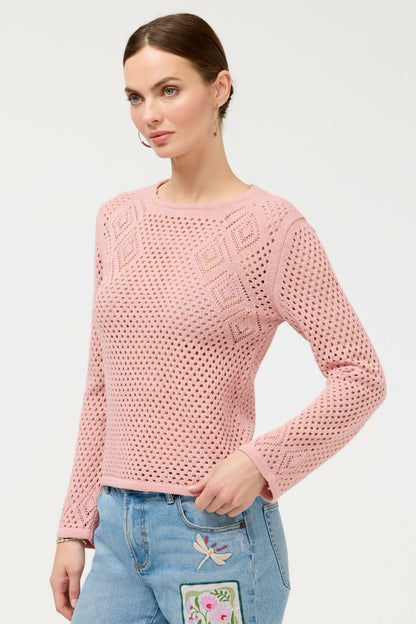 THE METALLIC DIAMOND KNIT PULLOVER