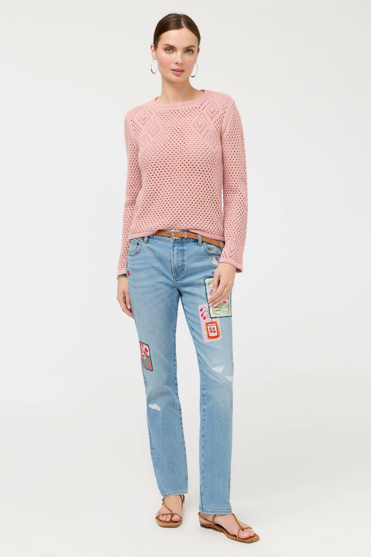 THE METALLIC DIAMOND KNIT PULLOVER