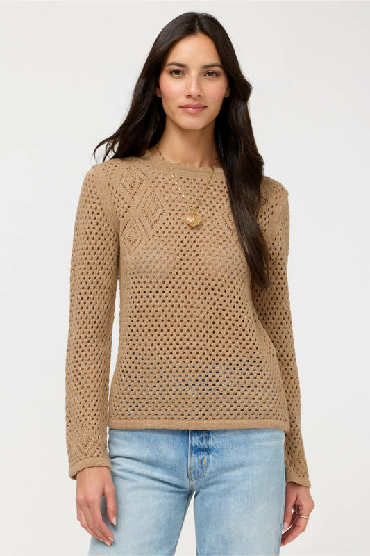 THE METALLIC DIAMOND KNIT PULLOVER