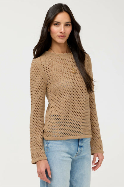 THE METALLIC DIAMOND KNIT PULLOVER