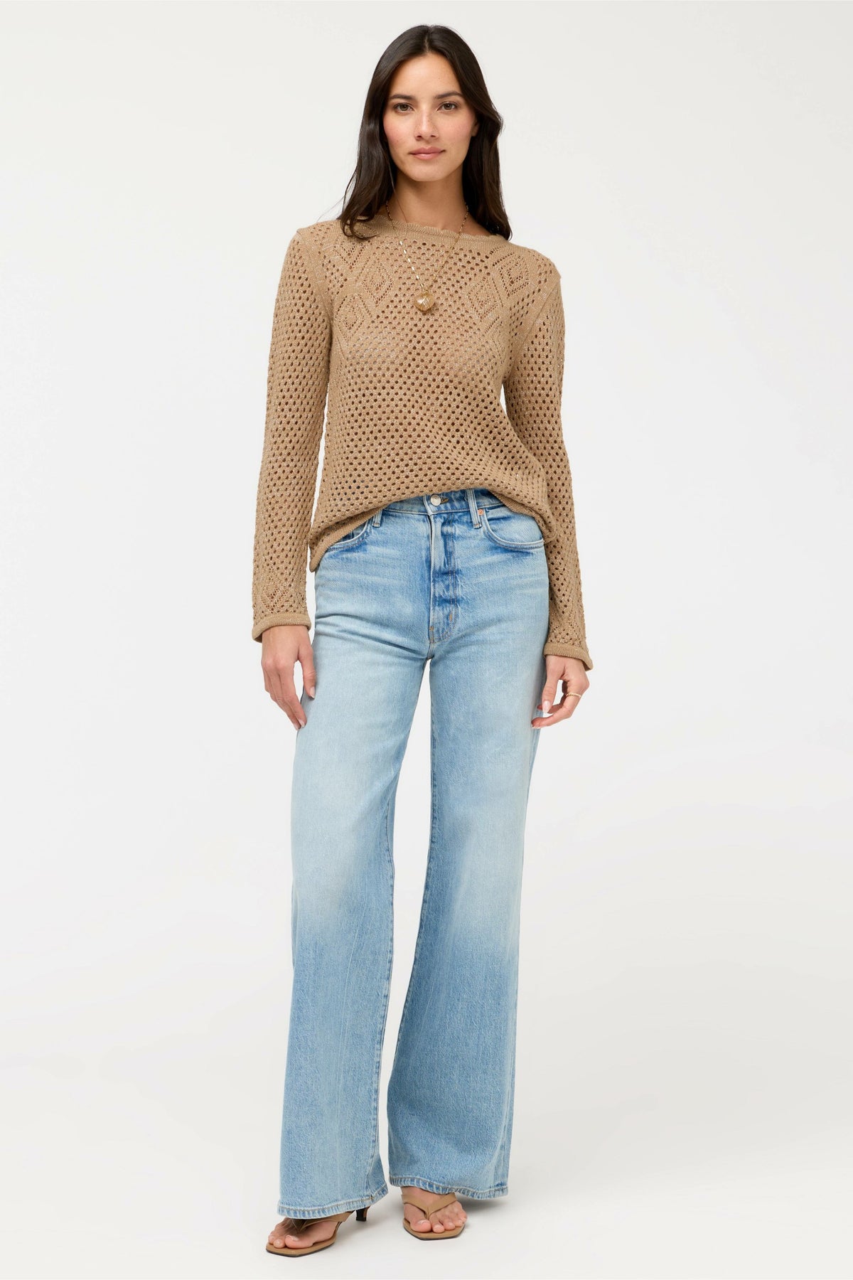 THE METALLIC DIAMOND KNIT PULLOVER