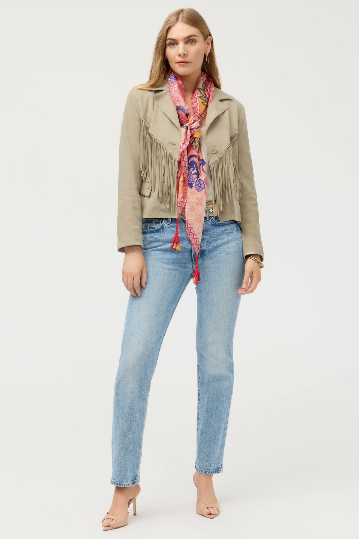 CROPPED FRINGE ITALIAN SUEDE JACKET