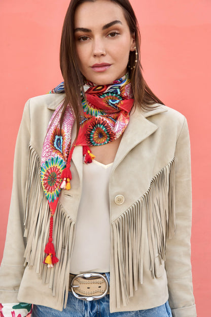 CROPPED FRINGE ITALIAN SUEDE JACKET