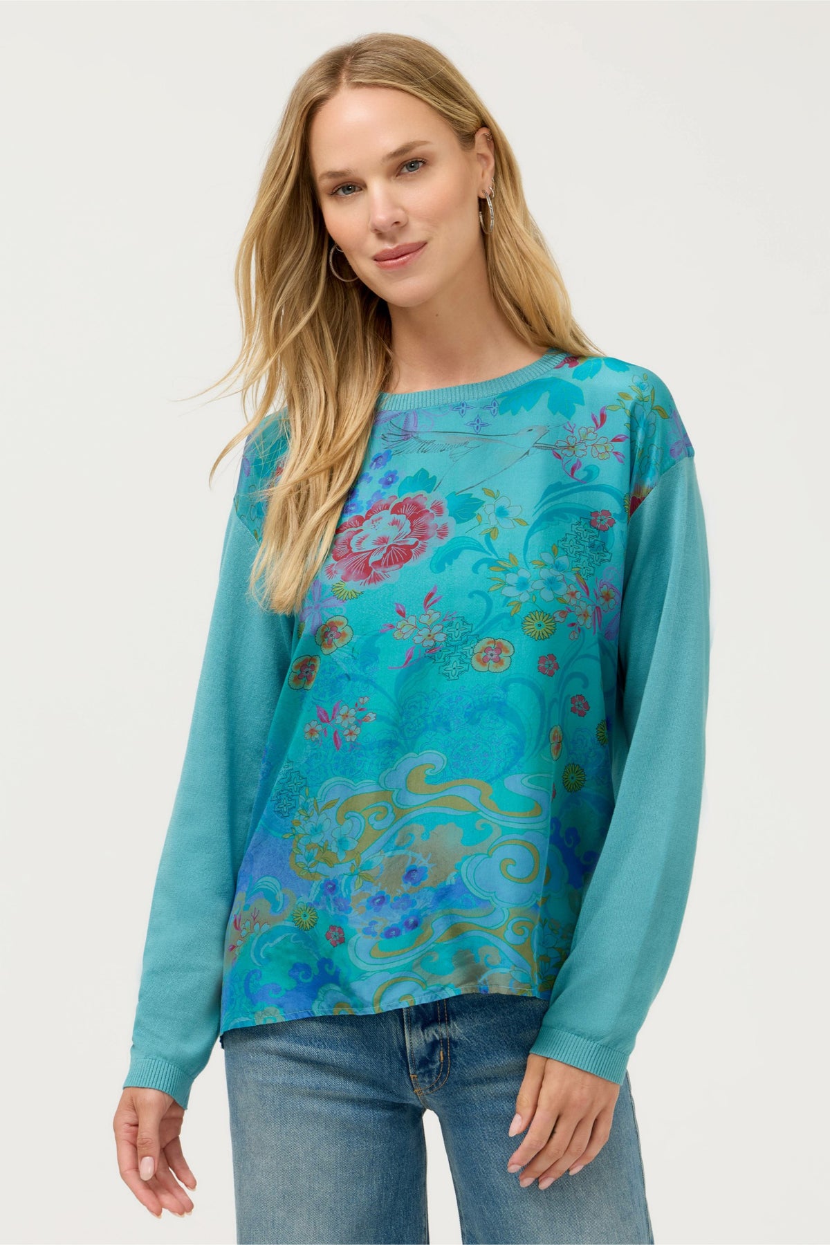 THE PRINTED DROP SHOULDER PULLOVER