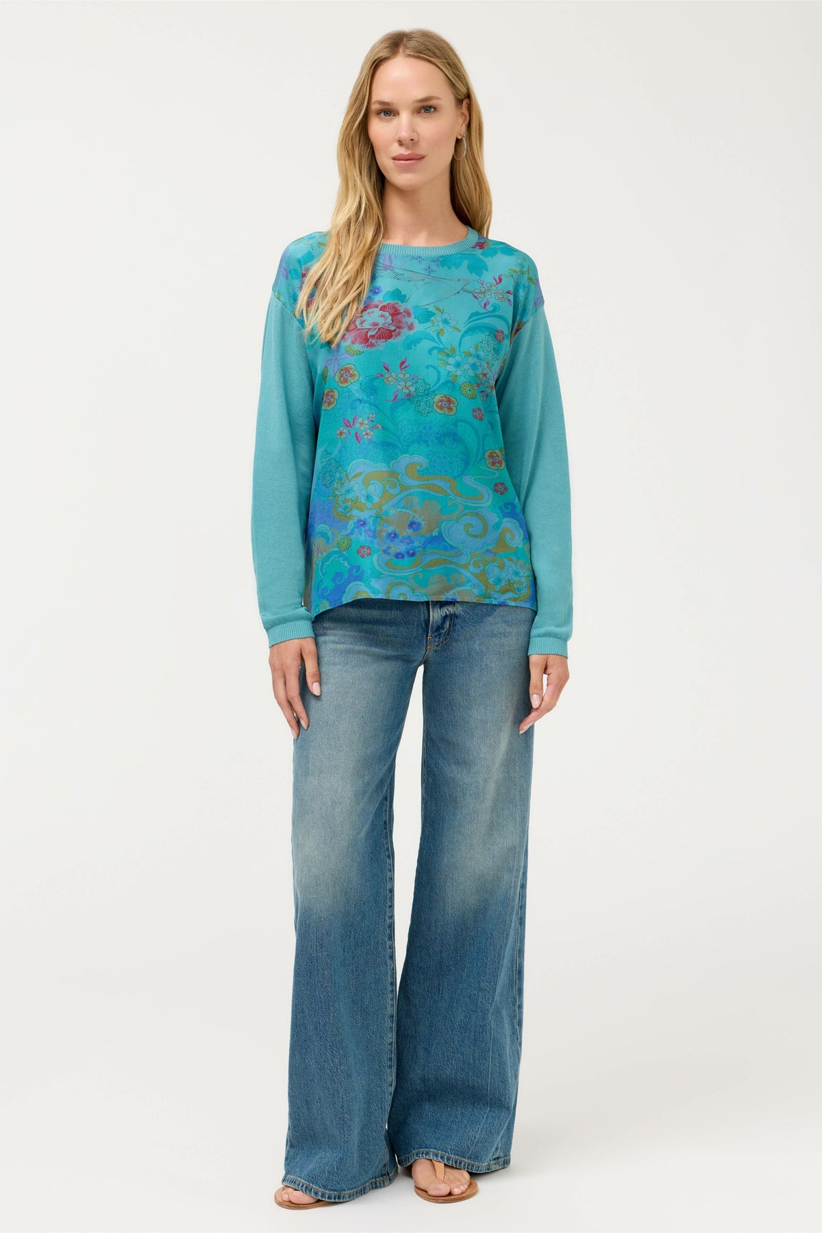 THE PRINTED DROP SHOULDER PULLOVER