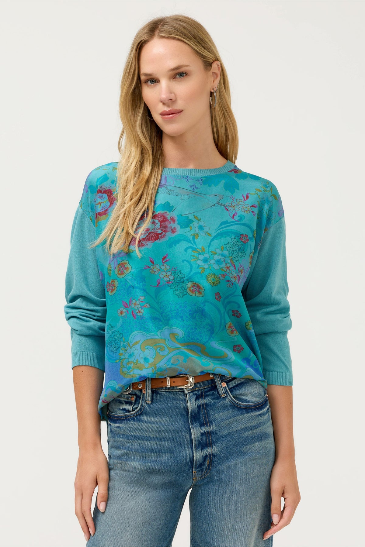 THE PRINTED DROP SHOULDER PULLOVER