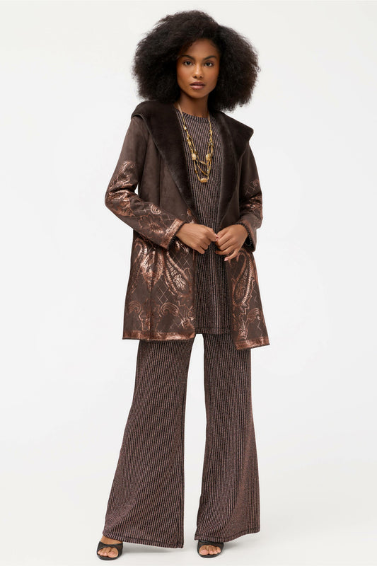 LASEI FAUX SUEDE FUR COAT