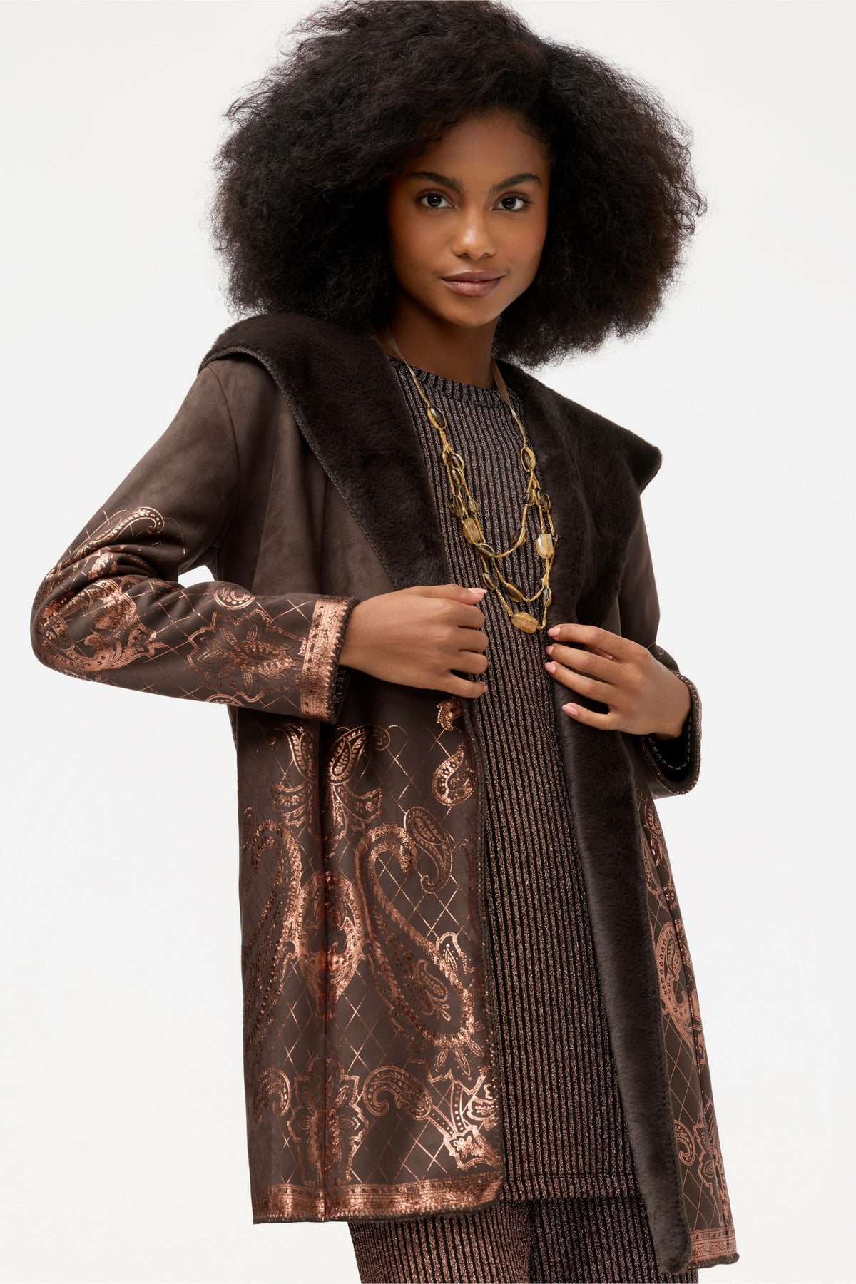 LASEI FAUX SUEDE FUR COAT