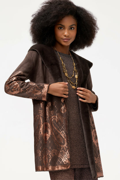 LASEI FAUX SUEDE FUR COAT