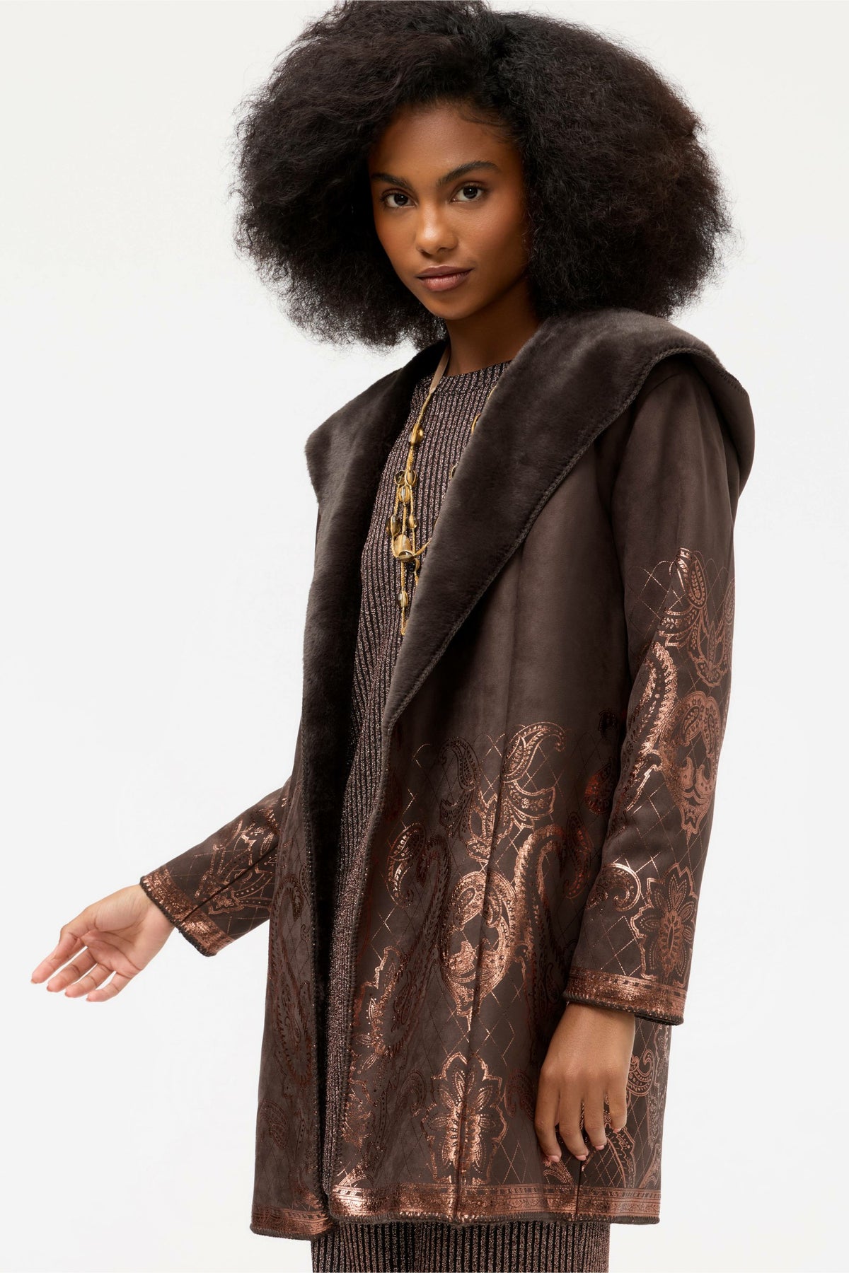 LASEI FAUX SUEDE FUR COAT