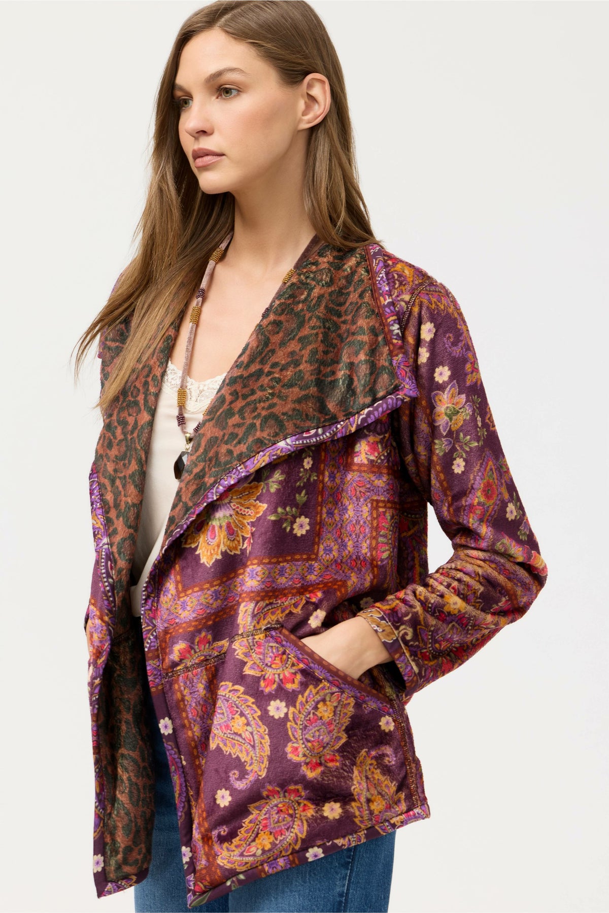 JOAN WRAP BINDED SHERPA JACKET