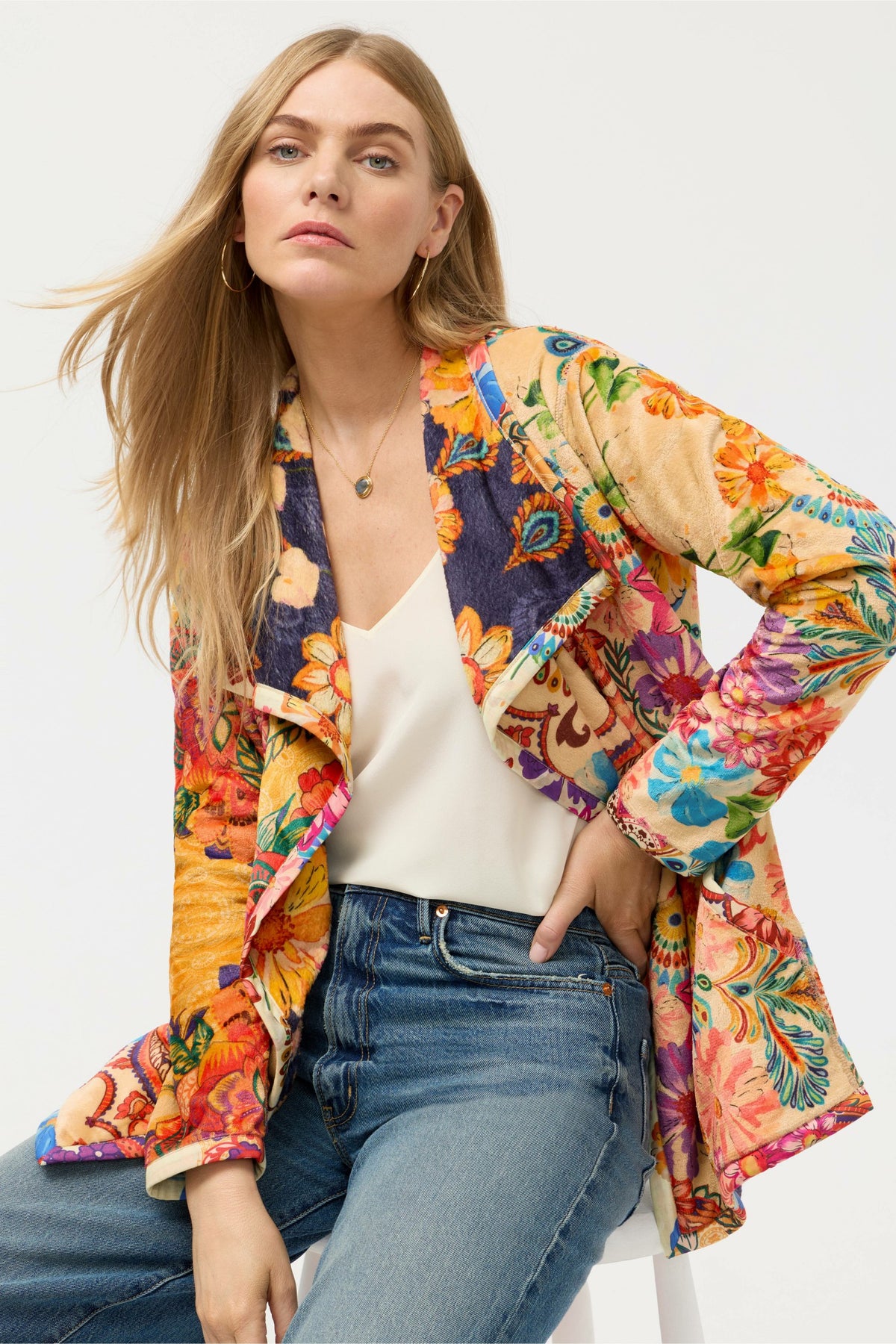 JOAN WRAP BINDED SHERPA JACKET