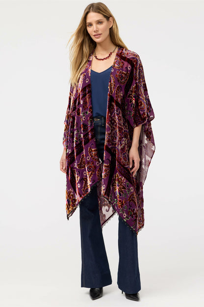 BURNOUT VELVET SHAWL