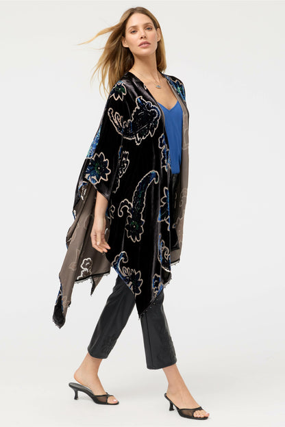BURNOUT VELVET SHAWL