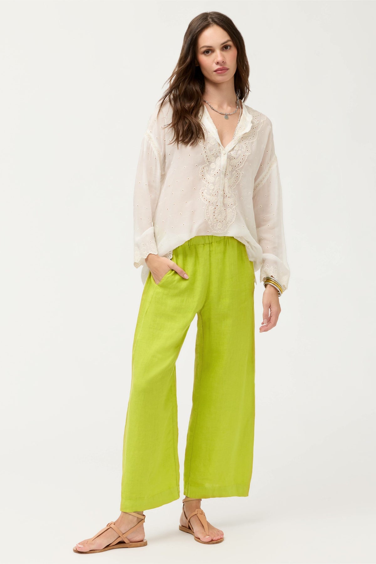 CROPPED LINEN PANT