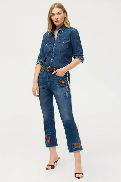 THE FRINGE CROPPED BABY BOOT JEAN