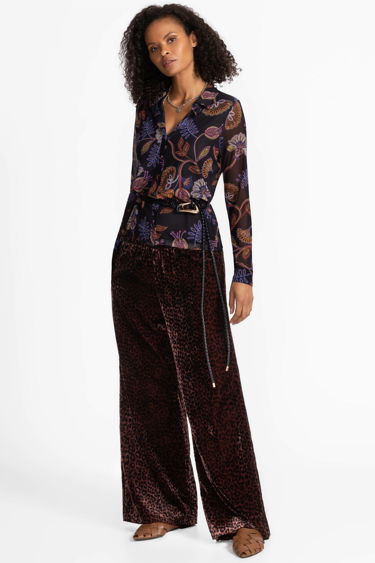 WIDE LEG VELVET PANT