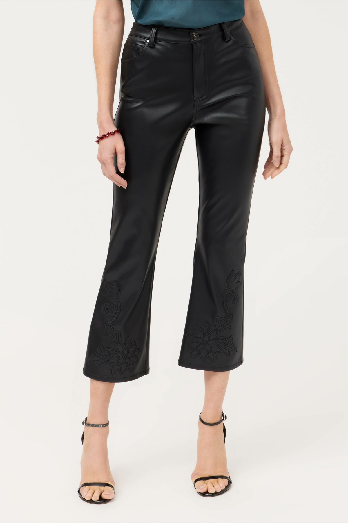 CYNDI CROPPED BABY BOOT VEGAN LEATHER PANT