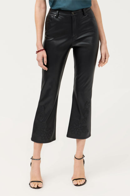 CYNDI CROPPED BABY BOOT VEGAN LEATHER PANT