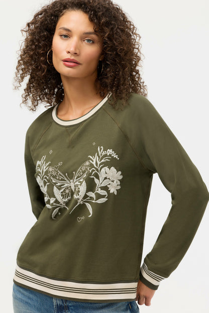 BEE ACTIVE RAGLAN CREW NECK SWEATSHIRT