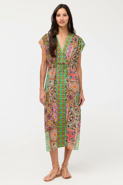 LANTHE V-NECK KAFTAN DRESS
