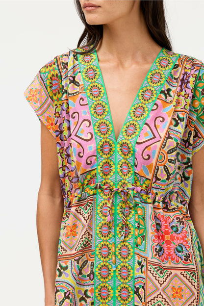 LANTHE V-NECK KAFTAN DRESS