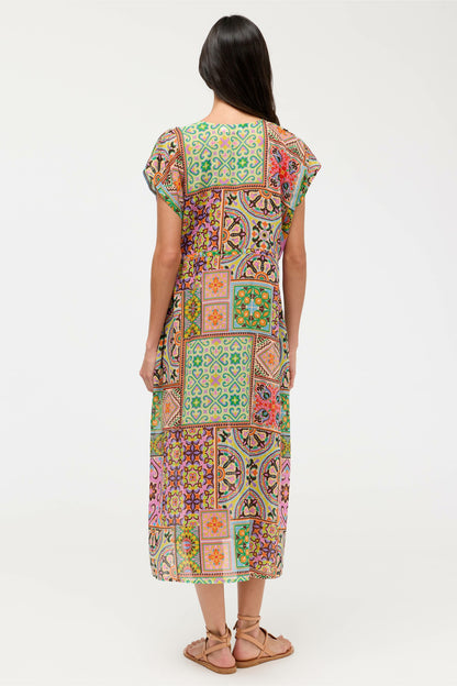 LANTHE V-NECK KAFTAN DRESS