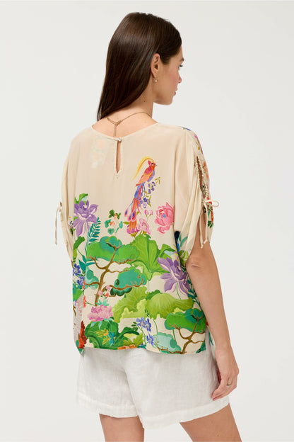 BLUET DRAWCORD SLEEVE BLOUSE
