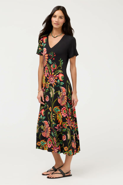 THE JANIE FAVORITE V-NECK CAP SLEEVE DRESS