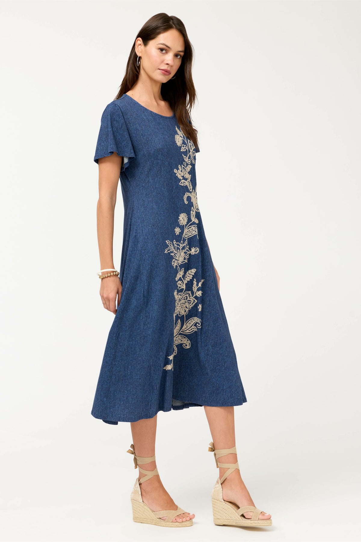 FLUTTER SLEEVE KNIT DRESS