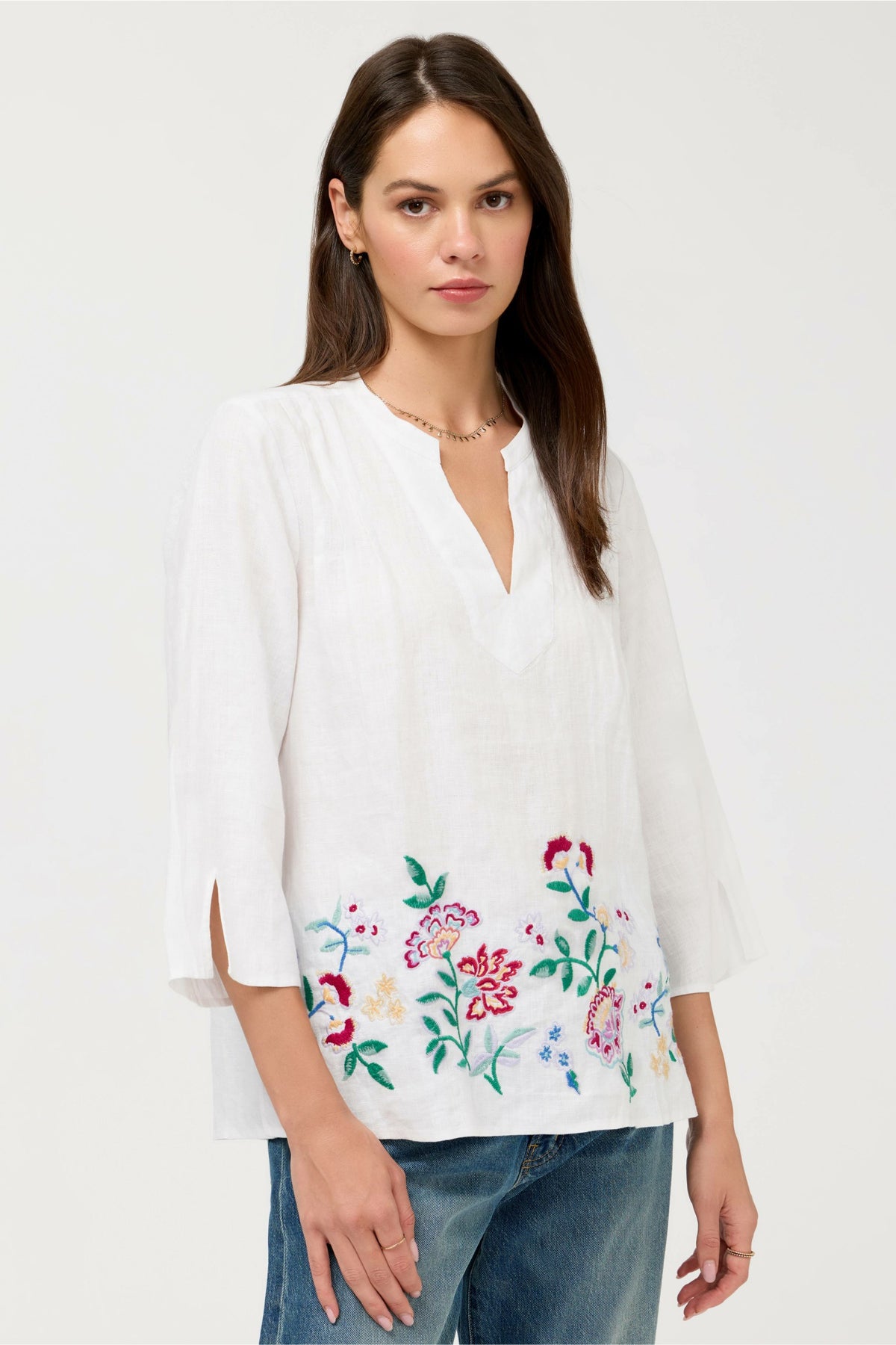 SLOANE V-NECK LINEN BLOUSE