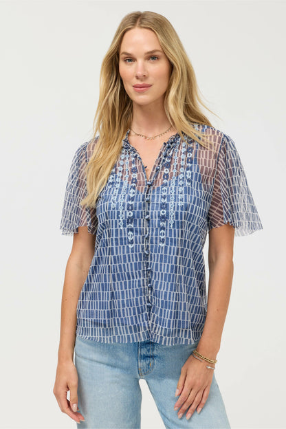 LEANDRA MESH BLOUSE