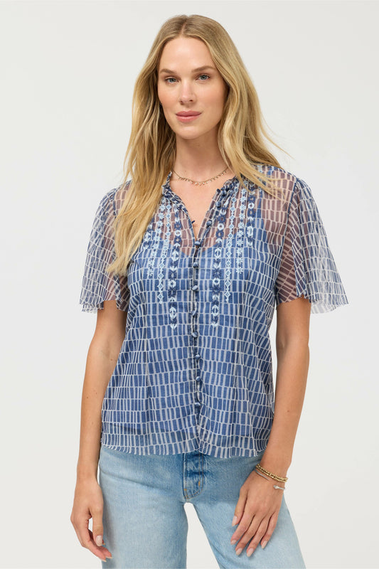 LEANDRA MESH BLOUSE