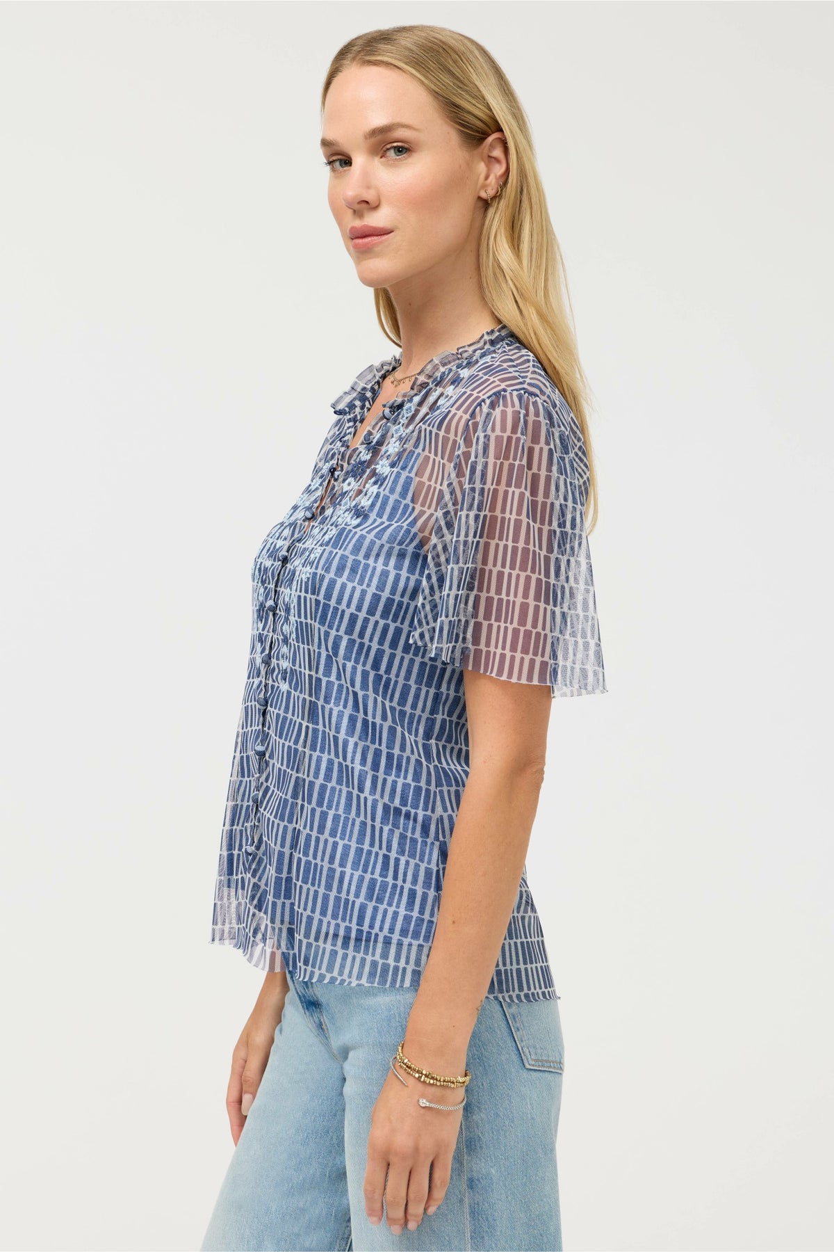 LEANDRA MESH BLOUSE