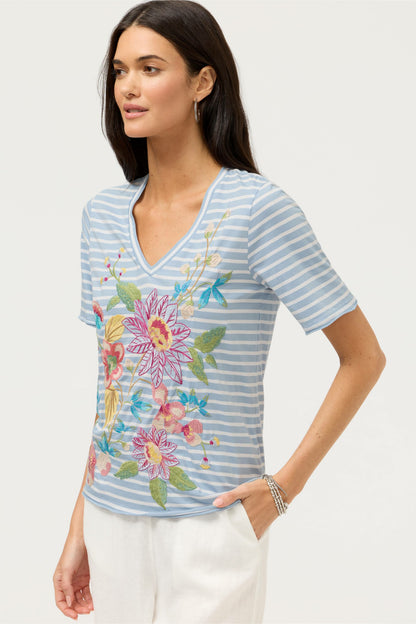 RAW HEM V-NECK TEE