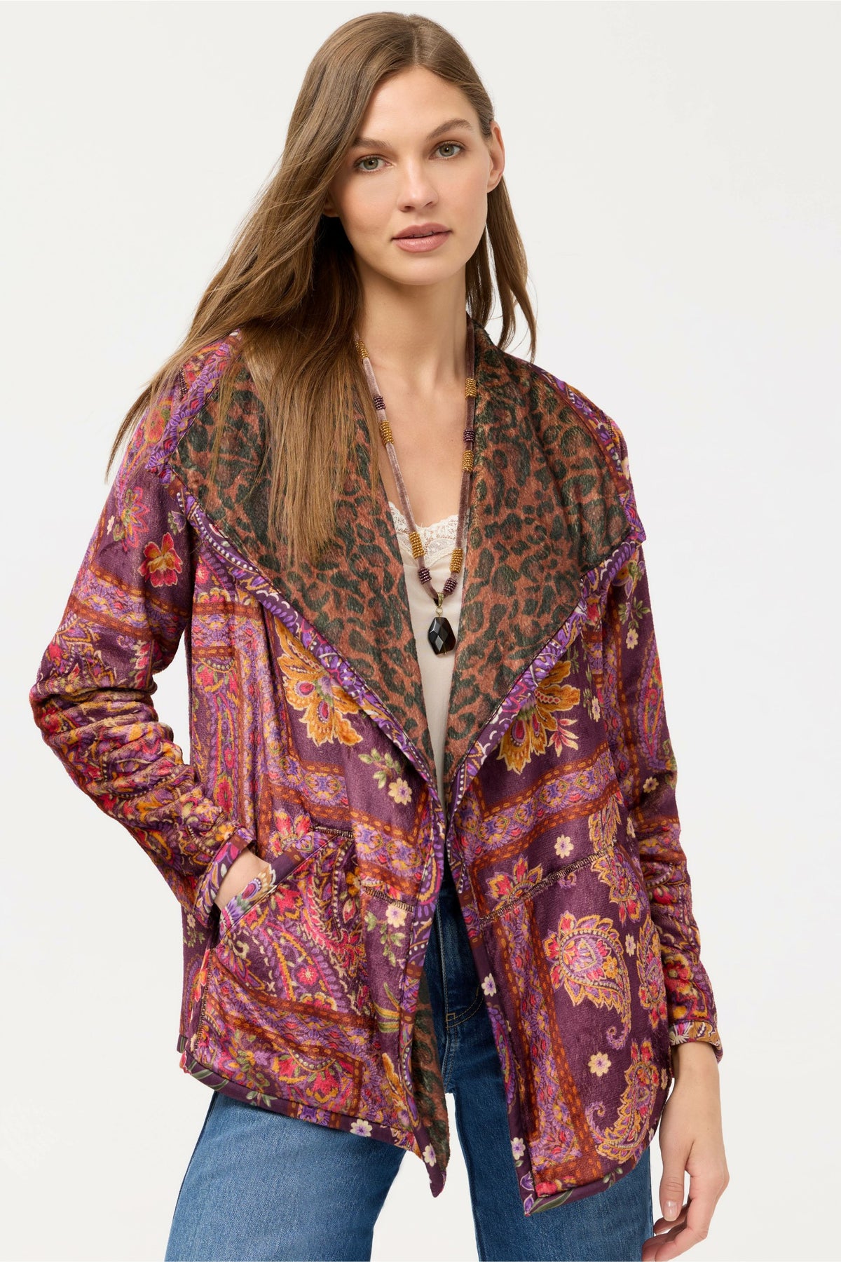JOAN WRAP BINDED SHERPA JACKET