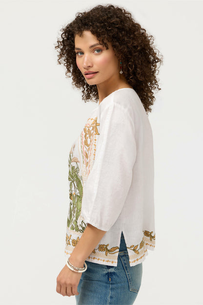 LINEN BOATNECK BLOUSE