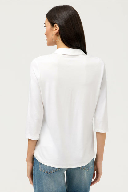 ESSENTIALS SOFT TOUCH 3/4 SLEEVE RELAXED SHIRT