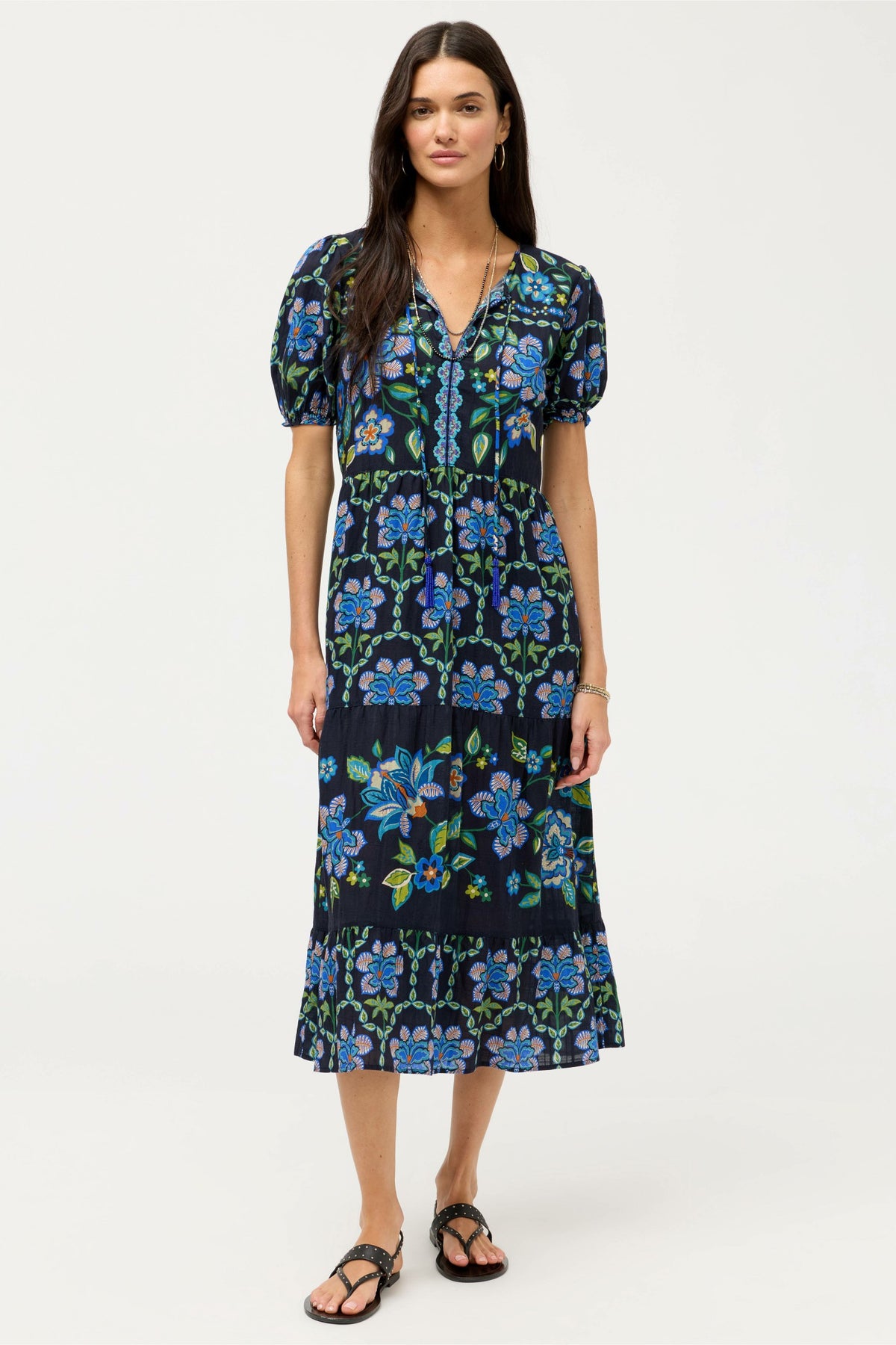 SHORT SLEEVE TIERED DRESS