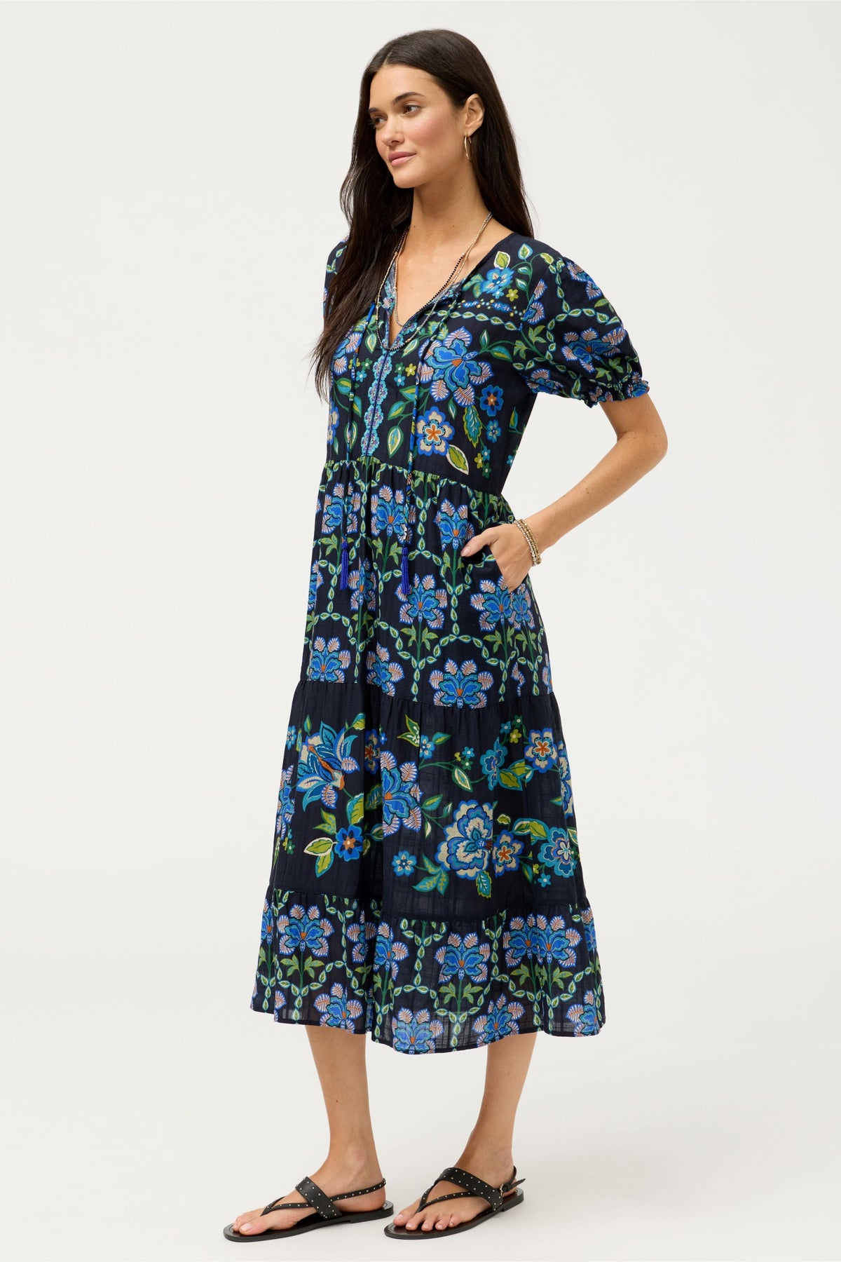 SHORT SLEEVE TIERED DRESS