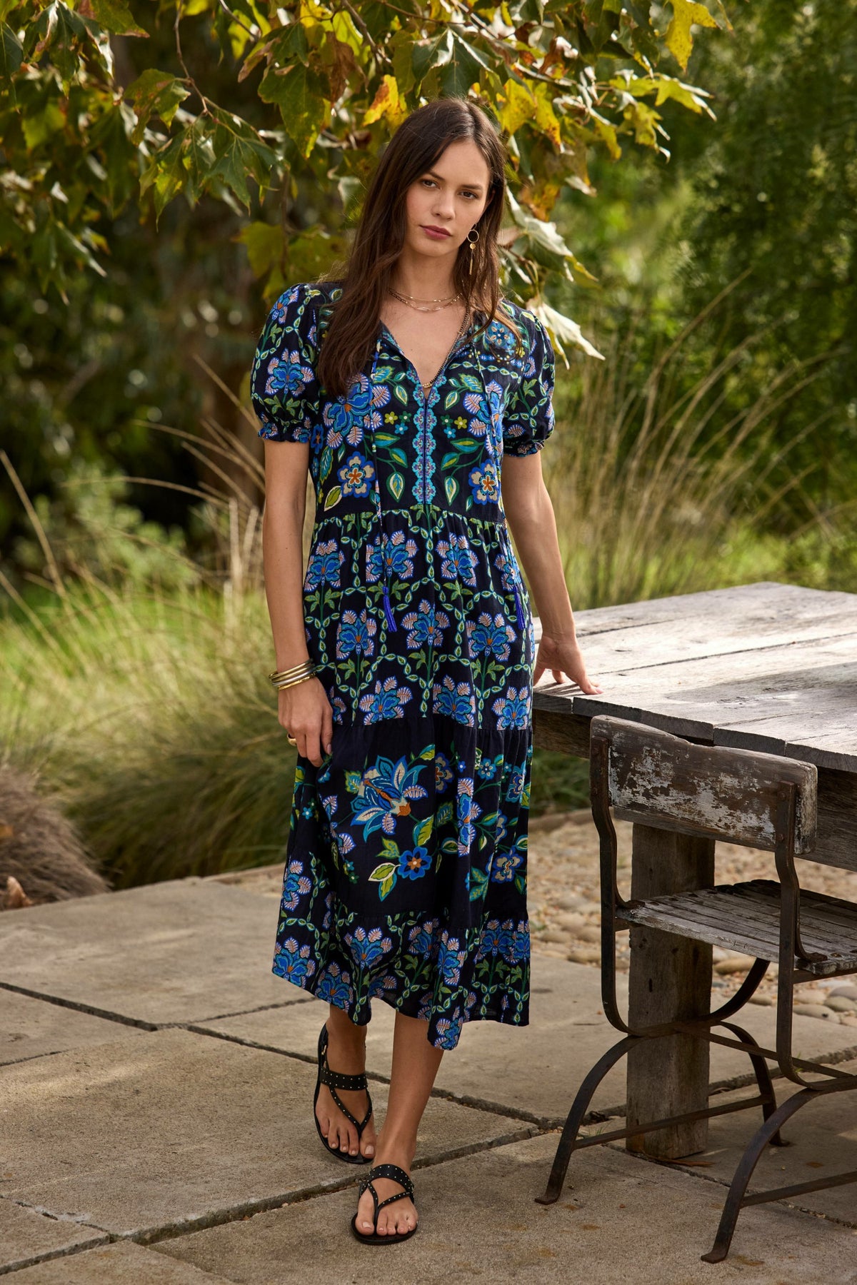 SHORT SLEEVE TIERED DRESS