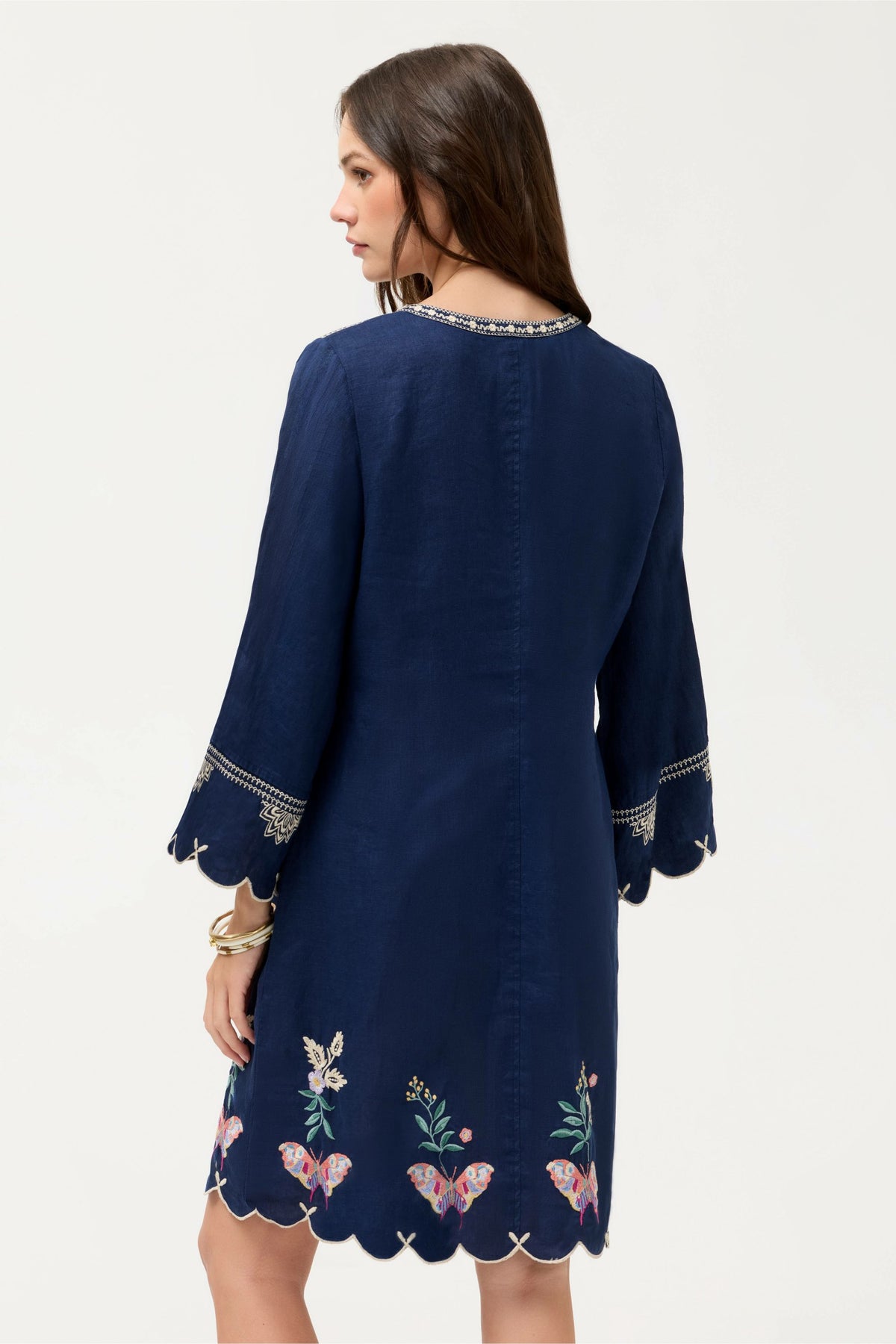 LINEN SCALLOP DRESS