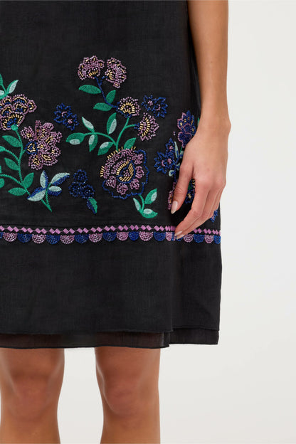 LINEN MIXED MEDIA TANK DRESS