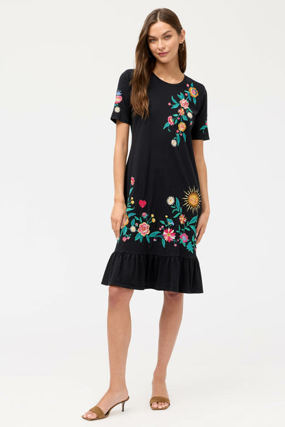RUFFLE HEM KNIT DRESS