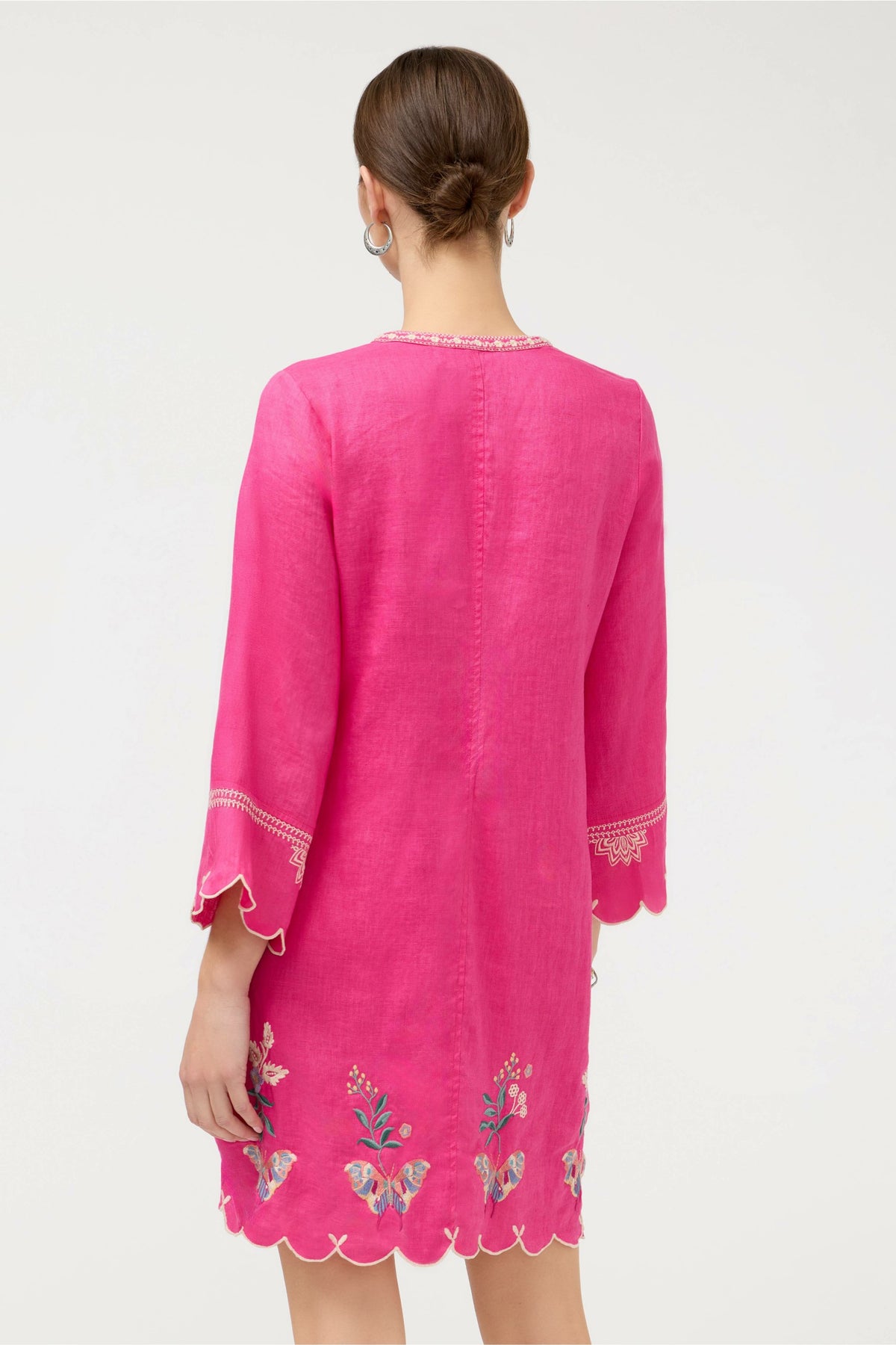 LINEN SCALLOP DRESS