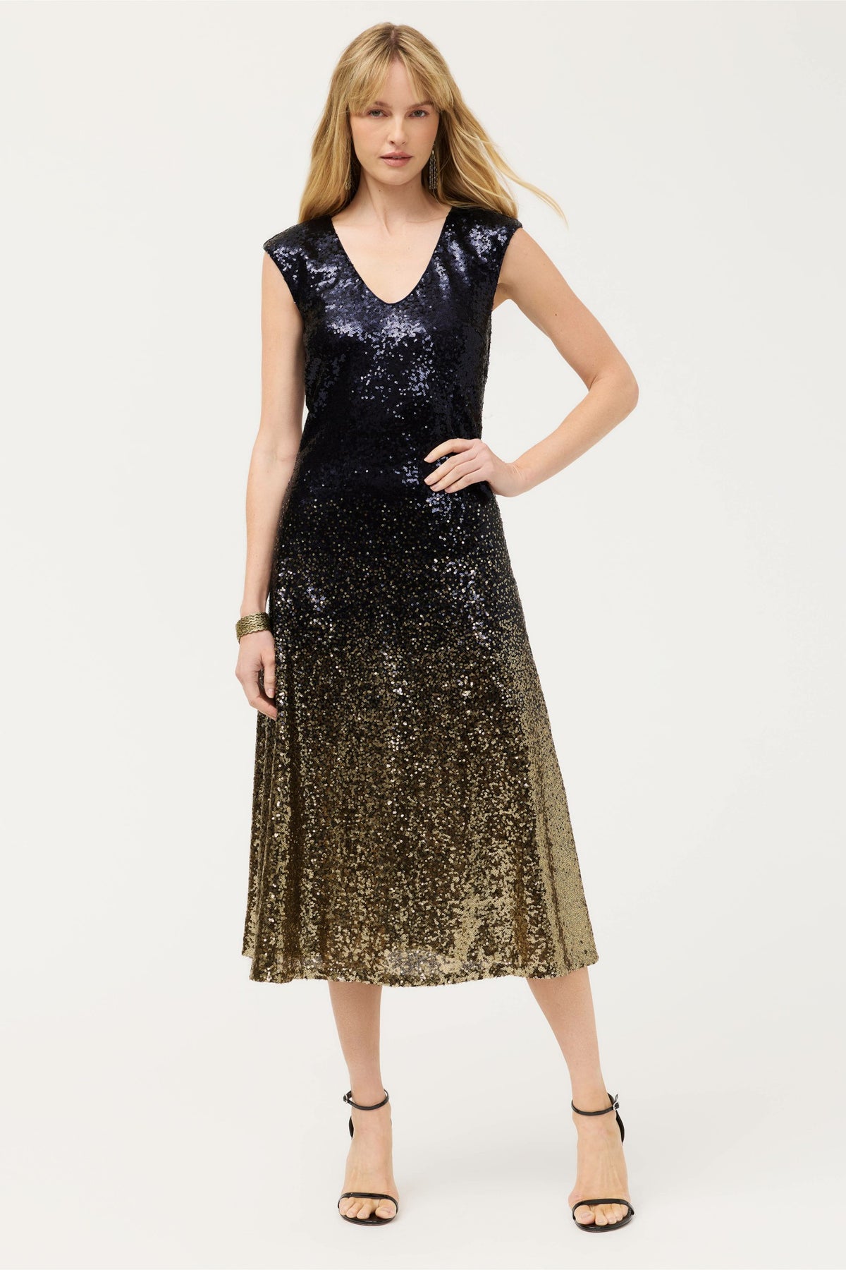 SELYA SEQUIN MIDI DRESS
