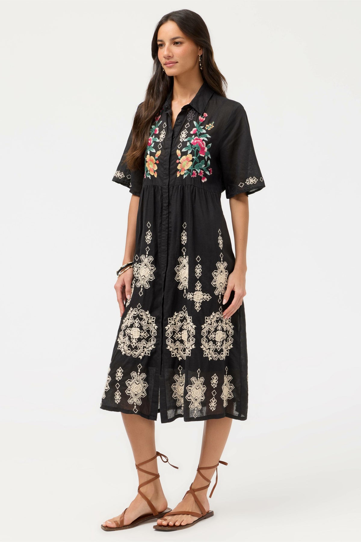 FLUTTER SLEEVE SHIRT DRESS