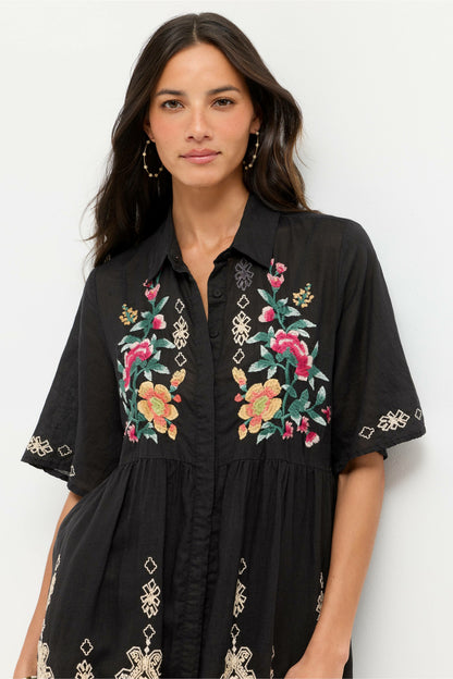 FLUTTER SLEEVE SHIRT DRESS