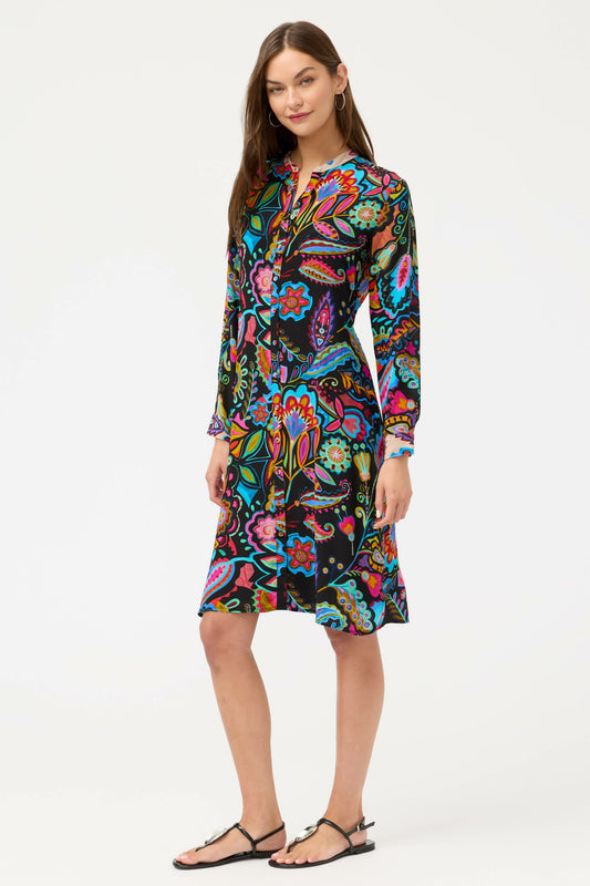 MANDARIN COLLAR SHIRT DRESS